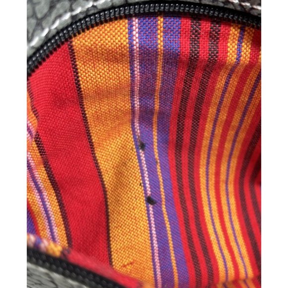 African Lily Pink and Gray Leather Tote Bag - Picture 16 of 16